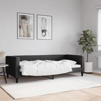 Vidaxl Sofa Z Funkcją Spania, Czarna, 90X200 Cm, Obita Tkaniną