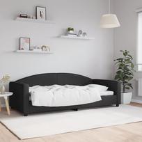 Vidaxl Sofa Z Funkcją Spania, Czarna, 90X200 Cm, Obita Tkaniną