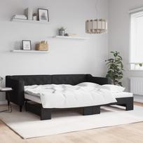 Vidaxl Sofa Rozsuwana, Czarna, 90X200 Cm, Tkanina