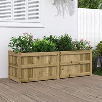 Vidaxl Donica Ogrodowa, 150X50X50 Cm, Impregnowane Drewno Sosnowe