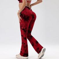 Tie-Dye High Waist Wide Leg Yoga Pants - Flare, Hip Lift, Tummy Control, Stretchy, Comfortable, Versatile Nude Feeling Fitness Wear Medium