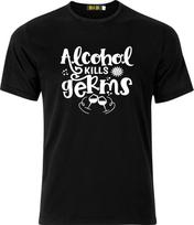 Alcohol Kills Germs Funny Adult Xmas Cotton T Shirt Mens Womens Tees Top M