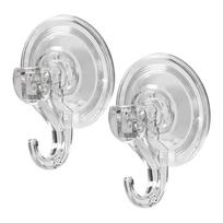 Vacuum Suction Cup Hook Glass Kitchen Appliance Suction Cup Hook Transparent And Reusable Heavy-duty Bathroom Hook 2pcs