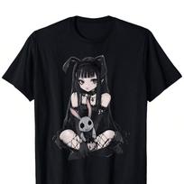 E-Girl Cute Anime Gothic Bunny Girl Dystopian Gothic Style Unisex T-Shirt XXXL