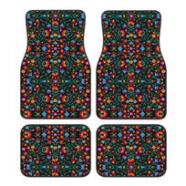 Green Plant Colorful Leaf Flower Print Car Carpet Four Season Vehicle Carpet Durable Non Slip Full Coverage Mats Easy To Clean juoda