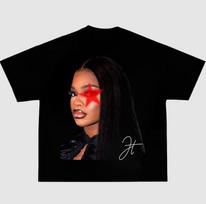 Jt Big Face Red Star Pink Graphic Unisex T-shirt Cotton Fabric Womenswear Fits Summer Streetwear Unisex T-shirt XXXL