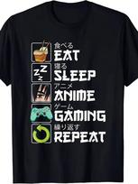 Unisex's Eat, Sleep, Anime, Repeat Graphic T-Shirt L