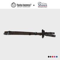 Shires Non-Slip Cross-Country Horse Reins with Buckle raudona