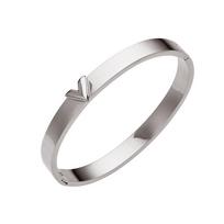 18K Gold Plated Fashionable Couple Bracelet with Wide V Letter Design