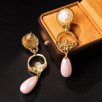 Vintage Pearl Water Drop Earrings - Elegant Retro Court Style for Women