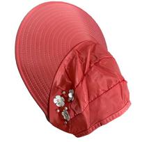 Flower Women Sun Hat Wide Brim Beach Visor Cap Breathable Summer Ponytail Cap  Summer