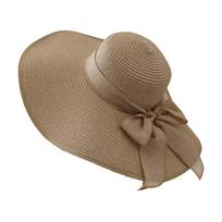 Simple Wide Brim Straw Sun Hat Bowknot Ribbon Oversize Weave Sun Cap British Style Sunscreen Sun Protection Hat Outdoor