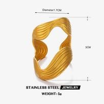 Top Quality Geometric Wide Stainless Steel Rings for Women Men Vintage Irregular Line Opening Ring Statement Charm Jewelry Gift