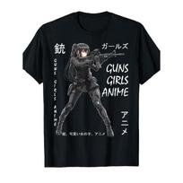 Anime Waifu Guns Anime Graphic T-Shirt - Soft Heavyweight Tee, Unisex Loose Fit Shirt for Cosplay, Casual Attire - Ideal Gift for Anime Fans (, S