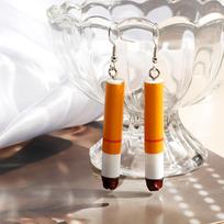 Fashion Simulation Cigarette Drop Earrings Creative Funny Cigarette Dangle Earring for Women Punk Street Jewelry Gifts