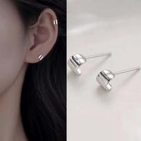 Punk Smooth Large Water Drop Metal Stud Earrings for Women Classic Vintage Silver Color Pierced Earrings Steampunk Jewelry