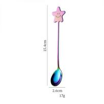 1pc Star smiley face spoon, cute stainless steel mixing spoon, coffee spoon, five pointed star cake dessert spoon