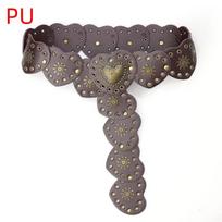 Metal Metal Rivet Belts Wide Cowboy Waistband Casual Heart Belts  Decorative Jeans