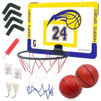 ZAIDEA Mini Basketball Hoop with Pin Hook, Indoor Basketball Toy, Wall Mountable, for Kids, Includes Air Pump, Yellow, 2 Balls Included