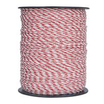 Lower Resistance Red White Polywire Durable Power Fence Steel Poly Rope  for Horses, Cattle ,Sheep 200mx2mm raudona/balta