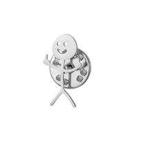 Dreamtime Smiley Face Figurine Sign Language Brooch pins for Women Men Stainless Steel Finger Stickman Trend Couple Brooch Pin