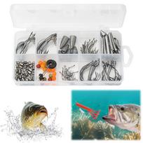 123pcs Weights Hooks Swivels Snaps Set Fishing Drop  Weights Rig Kit Fishing Hooks Weights Swivels for Bass Pike Perch Pesca China Mainland