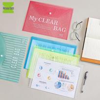 Greenwen Transparent A4 Snap Button File Folders
