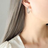 Trendy Hong Kong Style C-Shaped Copper Earrings with Niche Design