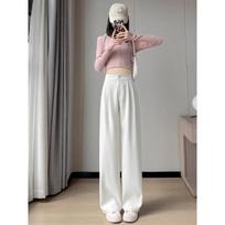 Casual High Waist Loose Wide Leg Pants for Women Spring Autumn  Female Floor-Length White Suits Pants Ladies Long Trousers XS