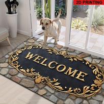 1Pcs Anti Fatigue Kitchen Rugs,  Vintage Golden Print Waterproof Non-Slip Thick Cushioned Kitchen Mat Heavy Duty Comfort Standing Mat for Kitchen 40*60cm