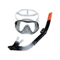 Silicone Anti-Fog Diving Mask & Semi-Dry Snorkel Set with Large Frame for Men & Women