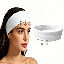 Large Button Hollowed Out Eyelets Elastic Headband Colorful Sweet Style Elastic Hairband Sweat Absorbing Polyester