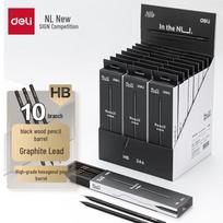 Deli NS722 HB Black Wood Pencils (10-pack)