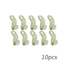 Drabužių kabykla spintai Jungtis Kabliukai Kaskadiniai plastikiniai spintos tvarkyklės stelažų laikiklis Vietą taupantis namų organizavimas 10pcs green