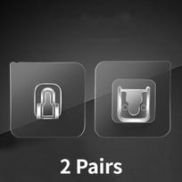 10/5/2 Pairs Strong Adhesive Wall Hooks Double Side Transparent Wall Hanger Sucker Punch Free Suction Hook Home Storage Holders 2 Pairs