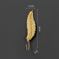 Retro Gold Leaf Shape Hanging Hooks Punch-free Wall Hanger Hanging Storage Rack Towel Watch Bag Key  Self Adhesive Household B