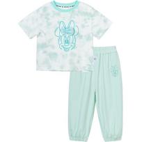 Disney Minnie Tie-Dye Cooling Girls' Short-Sleeve Set with Long Pants 100/52