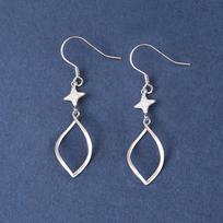 S925 Sterling Silver Star & Water Drop Earrings for Women, 2025 New Style with Twisted Texture - Fashionable and Versatile Design. 925 Silver