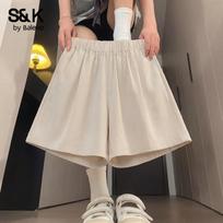 Baleno Women's S&K Pure Cotton High-Waist Wide-Leg Shorts M