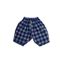 Plaid Cotton Linen Wide Leg Summer Shorts for Kids - Loose Fit, High Waist, Mori Style, Small & Medium Sizes 100 cm