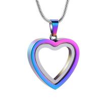 Love Heart Pet Memorial Lockets Stainless Steel Ashes Necklace Pendant  Pet Hair Storage