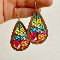 Europe And America Church Style Water Drop Earrings for Women Vintage Simple Acrylic Wooden  Dangle Earring Party Daily Jewelry