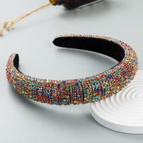 Wide-brim Rhinestone Headband Padded Sponge Hair Hoop Sparkly Hairband Crystal Hairband  Prom