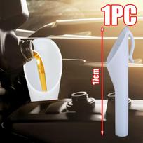 Petrol Fuel Filler Filling Funnel Tube Plastic White Long Spout Add Oil Fuel Glass Water Small Diameter Funnel Car Accessory