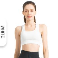 Women Breathable Sports Bra Absorb Sweat Shockproof Padded Gym Running Fitness Yoga Bras L žalia