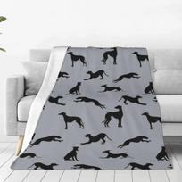 Šunų veislės Greyhound Antklodė Whippet Bėgimas Kelionės Biuras Flanelinė Mėtymo Antklodė Super Šilta Sofos Kėdės Lovos Pritaikoma Lovatiesė Dovanojimo Idėja 30*40in gray