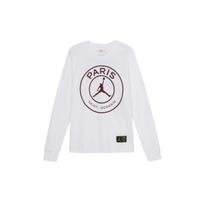 Jordan Paris Saint-Germain Imprinted Logo Long Sleeve T-Shirt Men Tops White CK9782-100 M