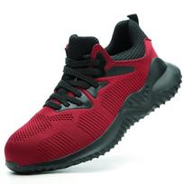 Labor Insurance Shoes Men's Flying Woven Shoes, Anti-smashing and Anti-piercing Steel Bag Head Steel Plate Protective Shoes 35