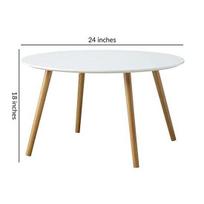 Apvalus kavos staliukas 60,96 cm skersmens Modernus arbatos staliukas Baldai Medinis 4 kojų staliukas