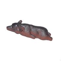 Mieganti šuo skulptūra Mini arbatos augintinis figūrėlė Darbalaukio dekoracija Mielas Ilgis 7,6 cm namams ar gray